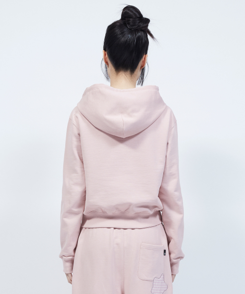 LMR(エルエムアール)の「キャットシンボルパッチワーククロップフードジップアップ PINK(パーカー・レディース・PINK・LARGE/SMALL/MEDIUM)」の6枚目の写真