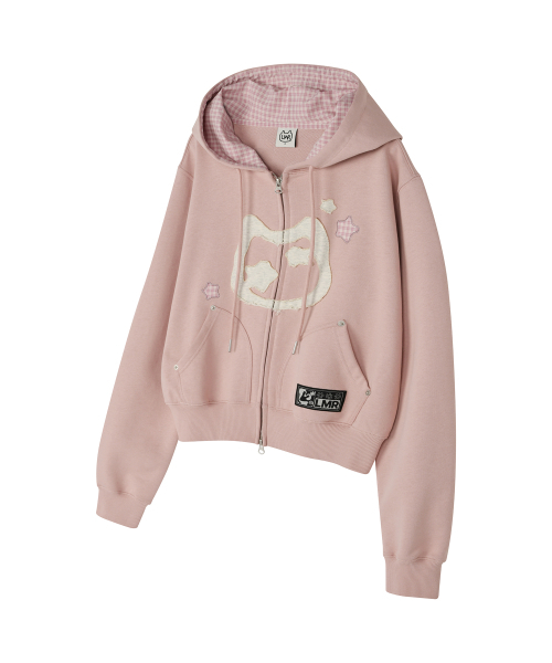 LMR(エルエムアール)の「キャットシンボルパッチワーククロップフードジップアップ PINK(パーカー・レディース・PINK・LARGE/SMALL/MEDIUM)」の14枚目の写真
