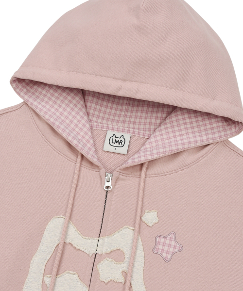 LMR(エルエムアール)の「キャットシンボルパッチワーククロップフードジップアップ PINK(パーカー・レディース・PINK・LARGE/SMALL/MEDIUM)」の15枚目の写真