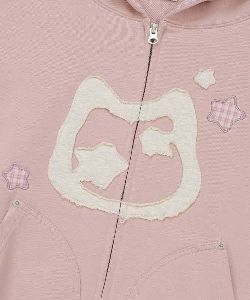 LMR(エルエムアール)の「キャットシンボルパッチワーククロップフードジップアップ PINK(パーカー・レディース・PINK・LARGE/SMALL/MEDIUM)」の16枚目の写真