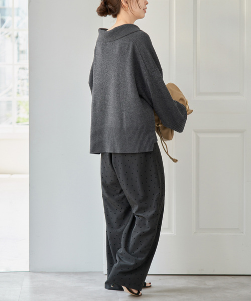 Spick & Span(スピックアンドスパン)の「ルーズウールポロシャツニット(ニット/セーター・レディース・ベージュ/レッド/チャコールグレー・FREE)」の12枚目の写真