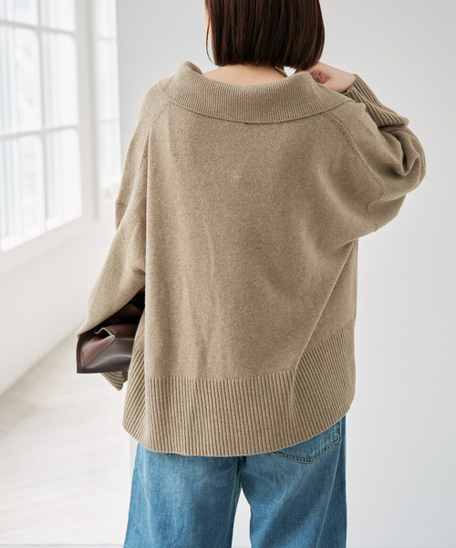 Spick & Span(スピックアンドスパン)の「ルーズウールポロシャツニット(ニット/セーター・レディース・ベージュ/レッド/チャコールグレー・FREE)」の15枚目の写真