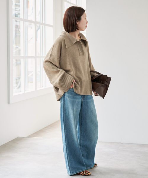 Spick & Span(スピックアンドスパン)の「ルーズウールポロシャツニット(ニット/セーター・レディース・ベージュ/レッド/チャコールグレー・FREE)」の18枚目の写真