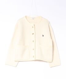 【U.S. POLO ASSN.】ワンポイント刺繍ニットボアジャケット