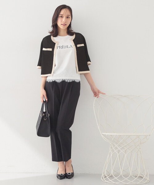 index(インデックス)の「【接触冷感/UVケア】裾レースロゴTシャツ《洗濯機OK/S-3L》(Tシャツ/カットソー・レディース・ブラウン系その他/ブラック/サックスブルー/オフホワイト・36/44/42/40/38)」の12枚目の写真