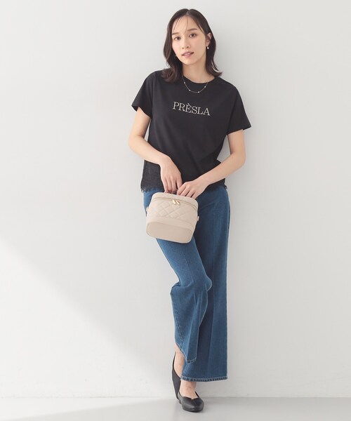 index(インデックス)の「【接触冷感/UVケア】裾レースロゴTシャツ《洗濯機OK/S-3L》(Tシャツ/カットソー・レディース・ブラウン系その他/ブラック/サックスブルー/オフホワイト・36/44/42/40/38)」の15枚目の写真