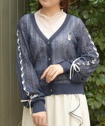 axes femme（アクシーズファム）の「接触冷感編み上げニットカーディガン（カーディガン/ボレロ）」