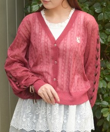 axes femme（アクシーズファム）の「接触冷感編み上げニットカーディガン（カーディガン/ボレロ）」