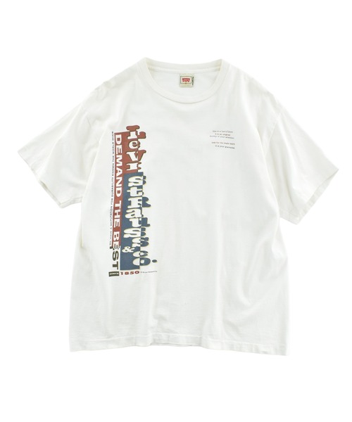 Levi's(リーバイス)の「【USED】90’s Levi's “DEMAND THE BEST” ロゴ Tシャツ USA製(Tシャツ/カットソー・メンズ・ホワイト・LARGE)」の1枚目の写真