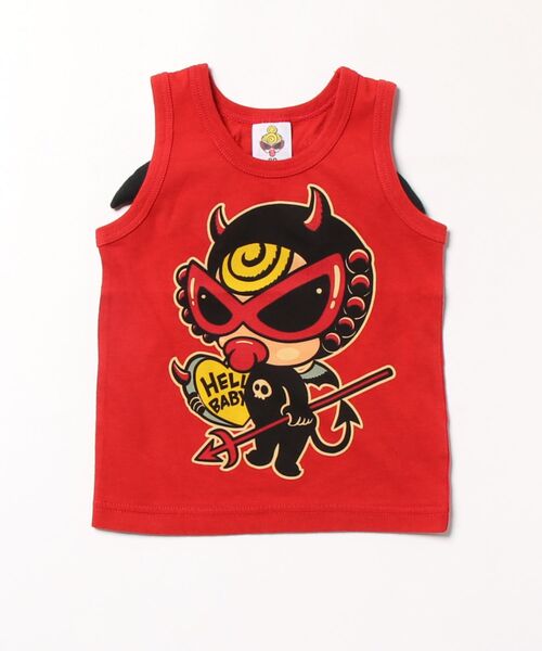 HYSTERIC MINI(ヒステリックミニ)の「DEVILKIN 羽付き タンクトップ(タンクトップ・キッズ・ホワイト/ブラック/レッド・90/80)」の3枚目の写真