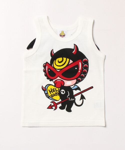 HYSTERIC MINI(ヒステリックミニ)の「DEVILKIN 羽付き タンクトップ(タンクトップ・キッズ・ホワイト/ブラック/レッド・90/80)」の1枚目の写真