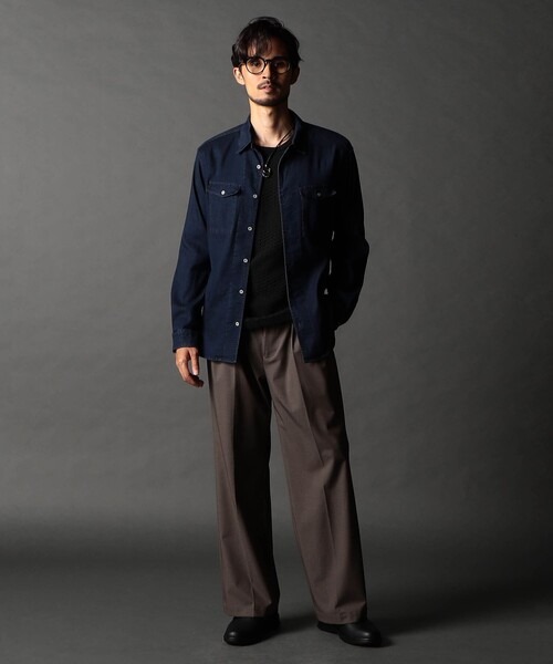 NICOLE CLUB FOR MEN(ニコルクラブフォーメン)の「ストレッチデニムシャツ(シャツ/ブラウス・メンズ・サックスブルー/ネイビー/グレー・XL/M/L)」の6枚目の写真
