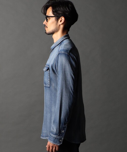 NICOLE CLUB FOR MEN(ニコルクラブフォーメン)の「ストレッチデニムシャツ(シャツ/ブラウス・メンズ・サックスブルー/ネイビー/グレー・XL/M/L)」の8枚目の写真