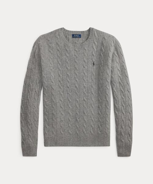 POLO RALPH LAUREN(ポロ ラルフ ローレン)の「ケーブルニット ウールカシミヤ セーター(ニット/セーター・メンズ・グレー系・S/M/L/XL/XS)」の3枚目の写真