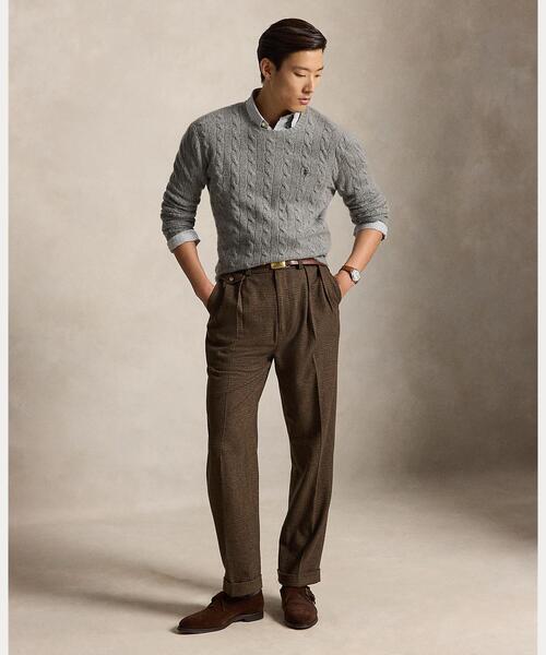 POLO RALPH LAUREN(ポロ ラルフ ローレン)の「ケーブルニット ウールカシミヤ セーター(ニット/セーター・メンズ・グレー系・S/M/L/XL/XS)」の2枚目の写真