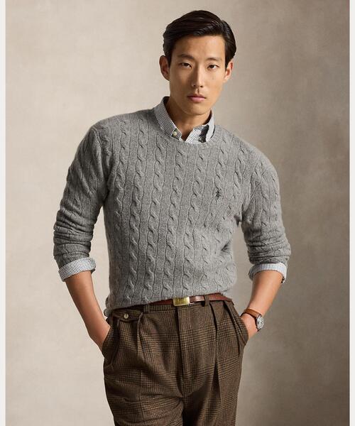 POLO RALPH LAUREN(ポロ ラルフ ローレン)の「ケーブルニット ウールカシミヤ セーター(ニット/セーター・メンズ・グレー系・S/M/L/XL/XS)」の6枚目の写真