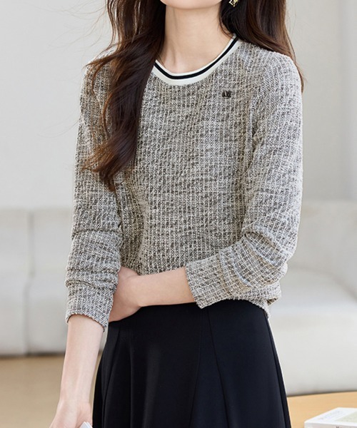 ONEP STAR(ワンピスター)の「配色リブツイード調長袖プルオーバー(Tシャツ/カットソー・レディース・ベージュ×ブラック・MEDIUM/X-LARGE/LARGE)」の5枚目の写真