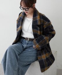 シャギーチェックWテーラージャケット