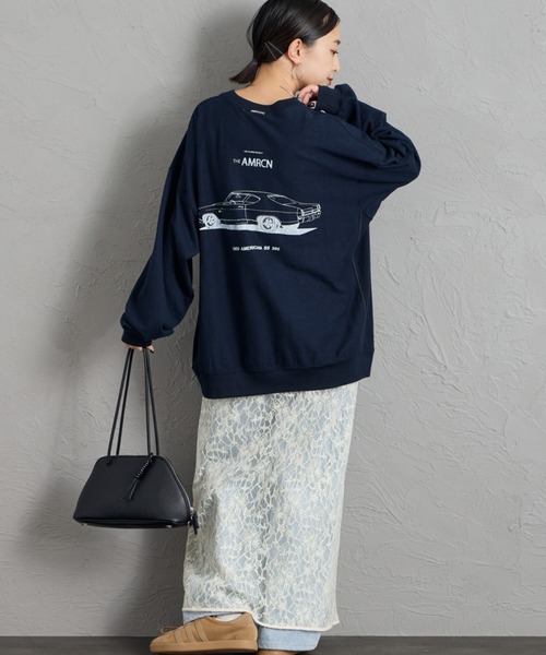 AMERICANA（アメリカーナ）の「[Americana/アメリカーナ] AMRCN バックプリントロンT（Tシャツ/カットソー・レディース・オートミール/ネイビー/マスタード・ONE SIZE）」の18枚目の写真