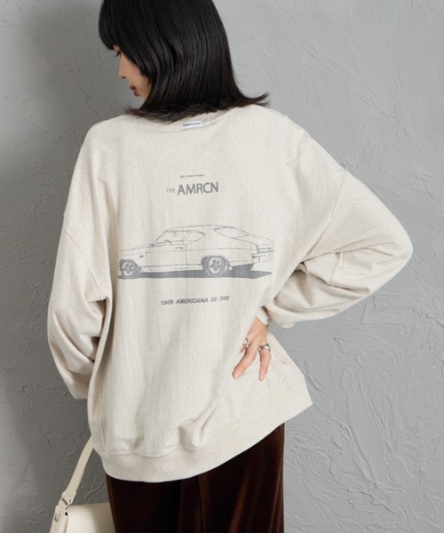 AMERICANA（アメリカーナ）の「[Americana/アメリカーナ] AMRCN バックプリントロンT（Tシャツ/カットソー・レディース・オートミール/ネイビー/マスタード・ONE SIZE）」の19枚目の写真