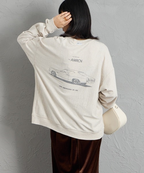 AMERICANA（アメリカーナ）の「[Americana/アメリカーナ] AMRCN バックプリントロンT（Tシャツ/カットソー・レディース・オートミール/ネイビー/マスタード・ONE SIZE）」の22枚目の写真