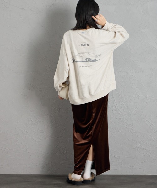 AMERICANA（アメリカーナ）の「[Americana/アメリカーナ] AMRCN バックプリントロンT（Tシャツ/カットソー・レディース・オートミール/ネイビー/マスタード・ONE SIZE）」の15枚目の写真