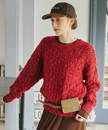 MIX透かし編みニット