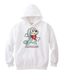 Moftique(モフティック) プルパーカー レディース スウェット アニマル 犬 ドッグ イラスト ロゴ プリント プルオーバーパーカー フーディー スエット トップス ユニセックス