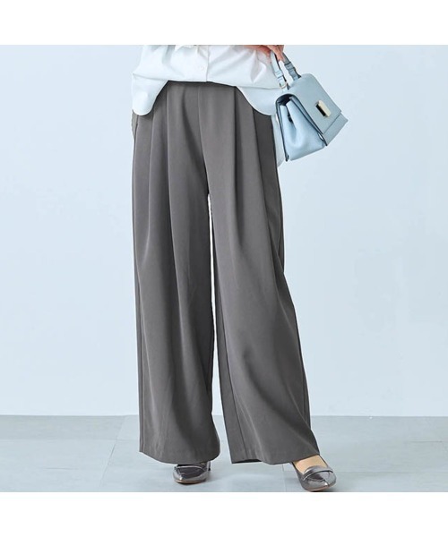 StyleNote（スタイルノート）の「ラクしてキレイを叶えるタックワイドパンツ（その他パンツ・レディース・ベージュ/グレー/ブラック・L1/M3/M1/S1/L2/M2/S2）」の3枚目の写真