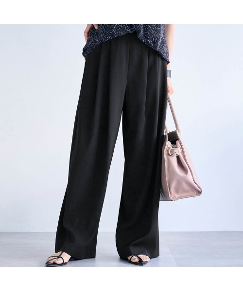StyleNote（スタイルノート）の「ラクしてキレイを叶えるタックワイドパンツ（その他パンツ・レディース・ベージュ/グレー/ブラック・L1/M3/M1/S1/L2/M2/S2）」の2枚目の写真