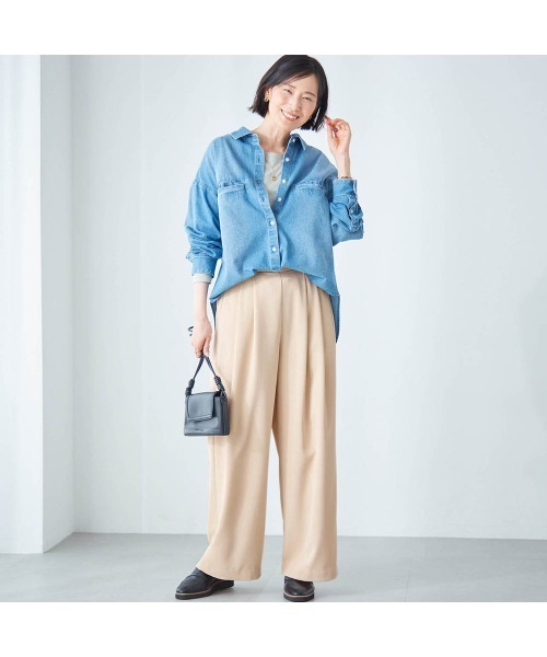 StyleNote（スタイルノート）の「ラクしてキレイを叶えるタックワイドパンツ（その他パンツ・レディース・ベージュ/グレー/ブラック・L1/M3/M1/S1/L2/M2/S2）」の22枚目の写真