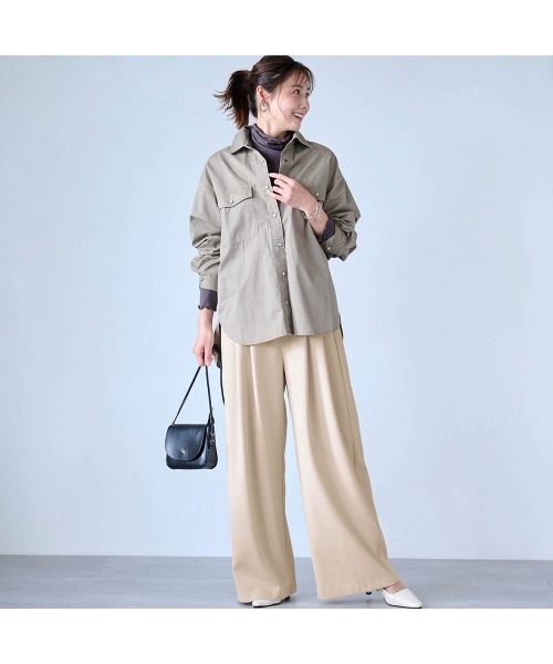 StyleNote（スタイルノート）の「ラクしてキレイを叶えるタックワイドパンツ（その他パンツ・レディース・ベージュ/グレー/ブラック・L1/M3/M1/S1/L2/M2/S2）」の16枚目の写真