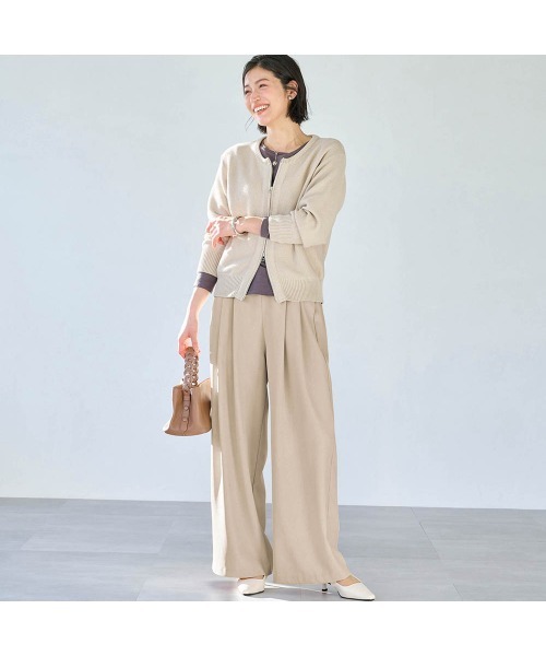 StyleNote（スタイルノート）の「ラクしてキレイを叶えるタックワイドパンツ（その他パンツ・レディース・ベージュ/グレー/ブラック・L1/M3/M1/S1/L2/M2/S2）」の6枚目の写真