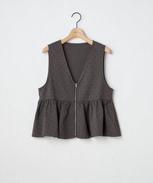 【WEB限定】ドットZIPフリルベスト