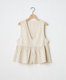 【WEB限定】ドットZIPフリルベスト