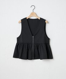 【WEB限定】ドットZIPフリルベスト