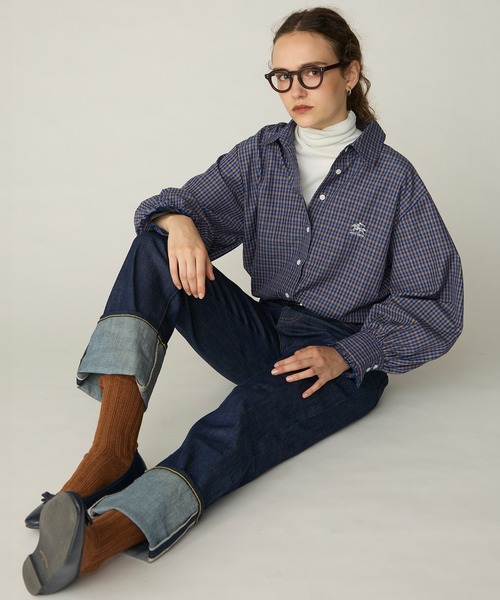 SAINT REPOS(サンルポ)の「【SAINT REPOS サンルポ別注】アソート袖ちびフリルレギュラーシャツ(シャツ/ブラウス・レディース・ブラウン/ワイン/ネイビー/ブルー/ブラウン系/ベージュ/ブラック・FREE)」の14枚目の写真
