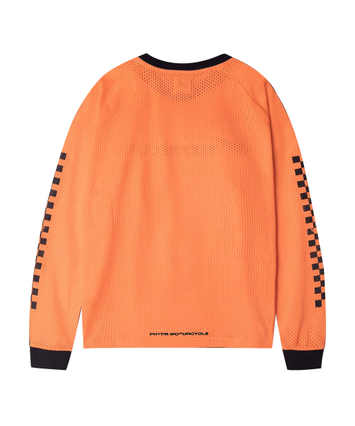 PHYPS MOTORCYCLE(フィップスモーターサイクル)の「Checkerboard Moto Jersey Orange(Tシャツ/カットソー・メンズ・その他・SMALL/MEDIUM/LARGE/X-LARGE)」の2枚目の写真