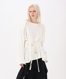 NOCTAVE（ノクターヴ）の「Oversized Strap Top White（Tシャツ/カットソー）」