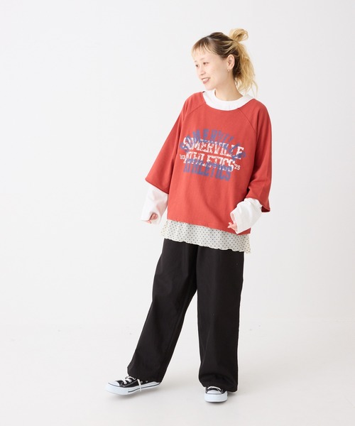 HEART MARKET(ハートマーケット)の「7分袖プリントミニ裏毛プルオーバー(Tシャツ/カットソー・レディース・グレー/レッド/チャコール/ダークパープル・FREE)」の21枚目の写真