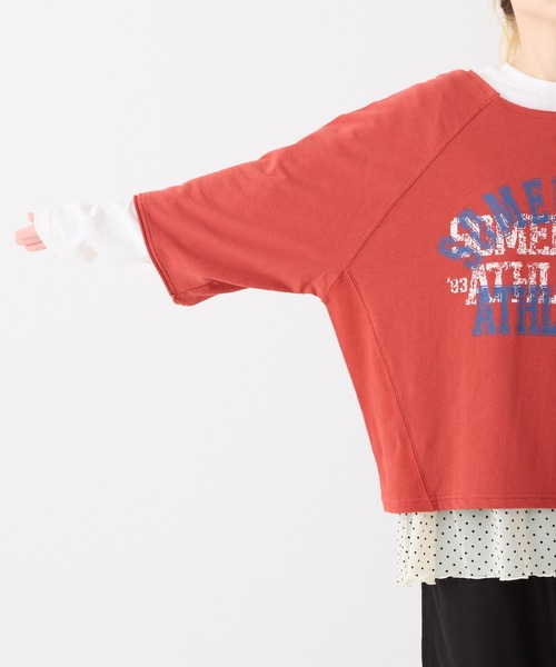 HEART MARKET(ハートマーケット)の「7分袖プリントミニ裏毛プルオーバー(Tシャツ/カットソー・レディース・グレー/レッド/チャコール/ダークパープル・FREE)」の8枚目の写真