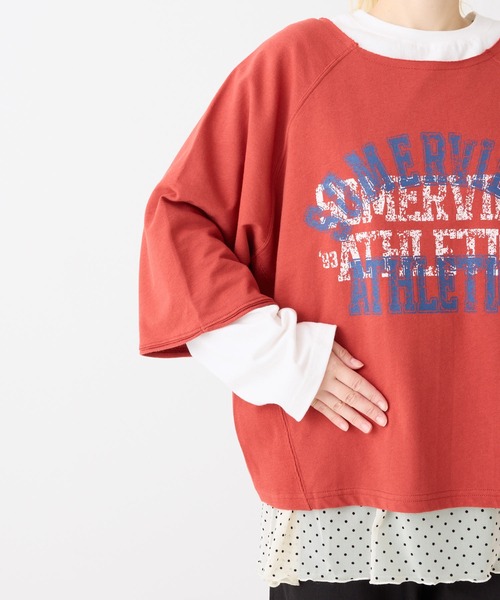 HEART MARKET(ハートマーケット)の「7分袖プリントミニ裏毛プルオーバー(Tシャツ/カットソー・レディース・グレー/レッド/チャコール/ダークパープル・FREE)」の10枚目の写真