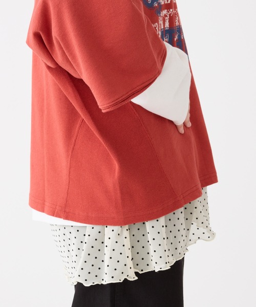 HEART MARKET(ハートマーケット)の「7分袖プリントミニ裏毛プルオーバー(Tシャツ/カットソー・レディース・グレー/レッド/チャコール/ダークパープル・FREE)」の14枚目の写真