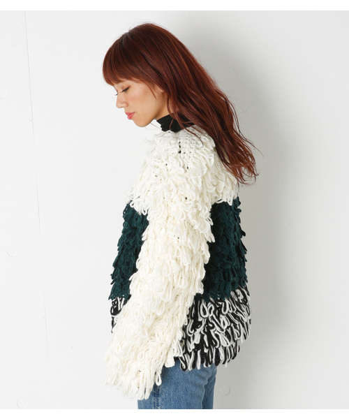 SLY（スライ）の「VOLUME LOOP LG COAT（その他アウター・レディース・マルチ/オフホワイト/ブラック・FREE）」の7枚目の写真