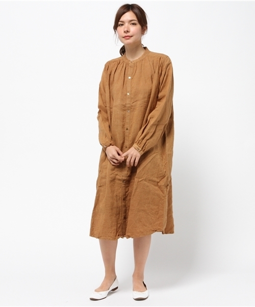 Ichi Antiquites イチアンティークス の Ichi Antiquites イチ アンティークス リネン柿渋 ワンピース ワンピース Wear