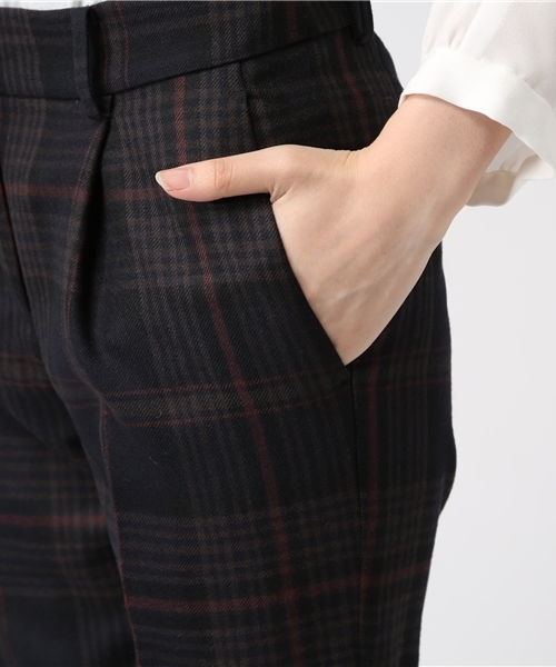 HELIOPOLE(エリオポール)の「ウールチェックタックパンツ(その他パンツ・レディース・ネイビー/ダークブラウン・34/36/38)」の5枚目の写真