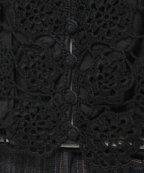 NANO universe（ナノユニバース）の「かぎ針モチーフキャミ（キャミソール・レディース・オフホワイト/ブラック・FREE）」の7枚目の写真