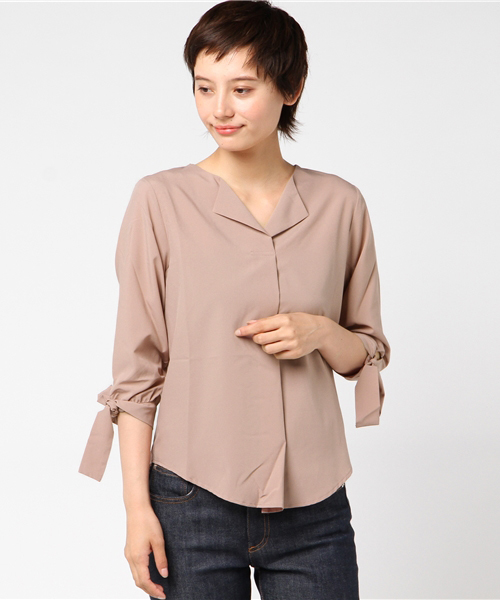 IMAGE COLLECTION（イマージュコレクション）の「袖リボンウイングカラーシャツ（シャツ/ブラウス・レディース・オフホワイト/ブラック/ベージュ・11号/7号/9号/13号/5号/15号）」の12枚目の写真