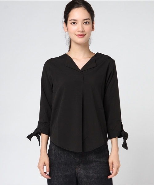 IMAGE COLLECTION（イマージュコレクション）の「袖リボンウイングカラーシャツ（シャツ/ブラウス・レディース・オフホワイト/ブラック/ベージュ・11号/7号/9号/13号/5号/15号）」の10枚目の写真