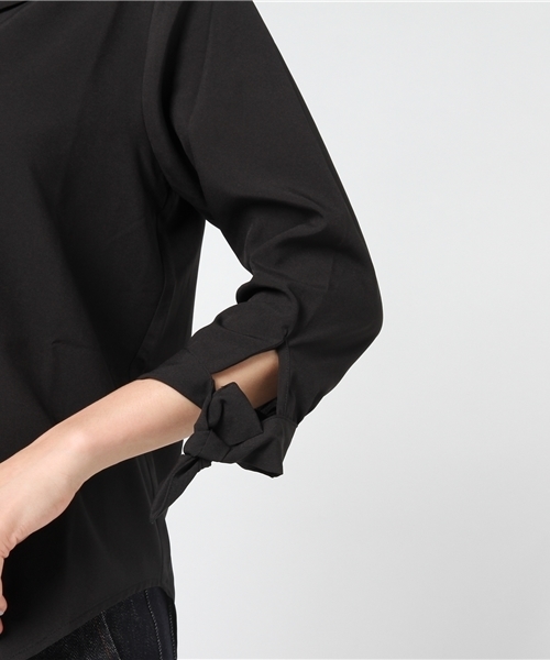 IMAGE COLLECTION（イマージュコレクション）の「袖リボンウイングカラーシャツ（シャツ/ブラウス・レディース・オフホワイト/ブラック/ベージュ・11号/7号/9号/13号/5号/15号）」の7枚目の写真